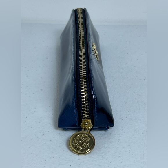 Christian Lacroix Faux Blue Snake Skin Glasses Makeup Bag - Picture 4 of 11